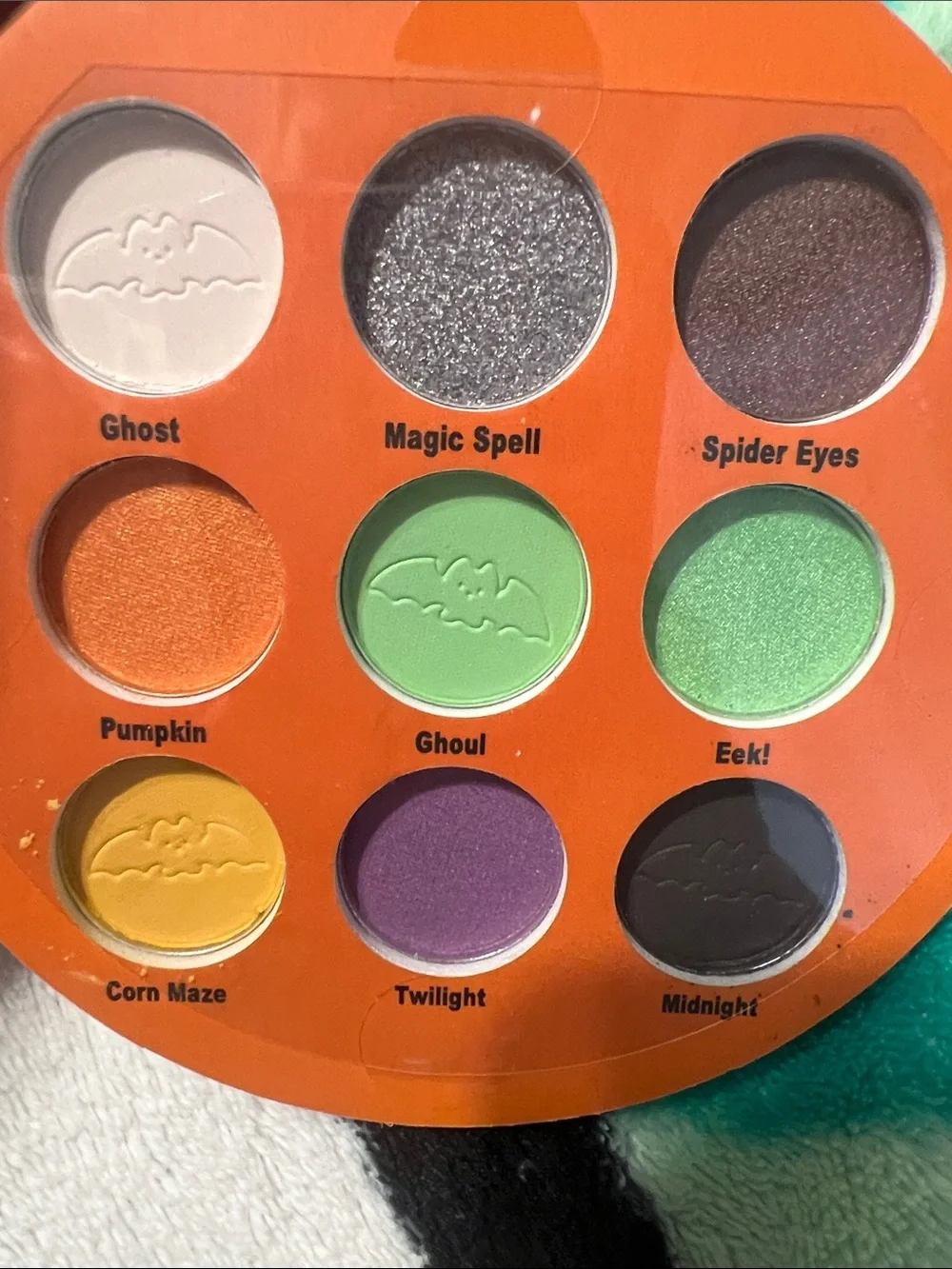 Hello Kitty Halloween Eyeshadow Palette — Orange, Green, Purple, Black, Yellow